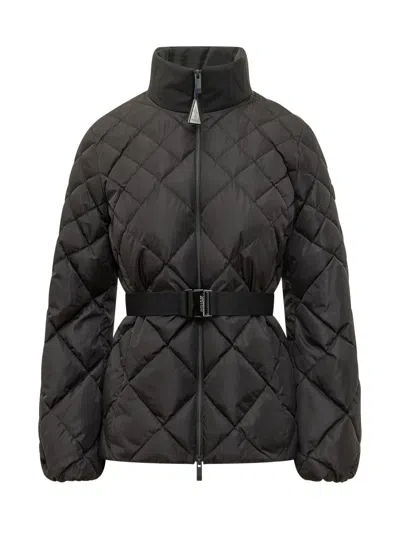 Moncler Quilted Mini Down Jacket In Black