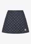 Moncler Navy Blue Diamond-quilted Mini Skirt