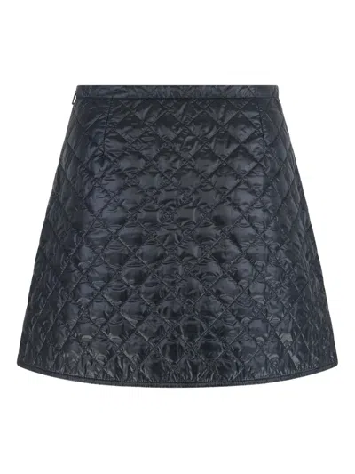 Moncler Quilted Mini Skirt In Burgundy