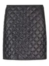 Moncler Quilted Black Skirt With Glossy Finish And Wrap Style In Black