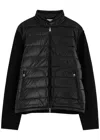 Moncler Quilted Nylon And Wool Jacket In Black