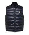 Moncler High Collar Puffer Quilted Sleeveless Jacket In Black