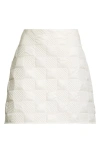 Moncler Women's Checkered Quilted Nylon Short Skirt In Silk White