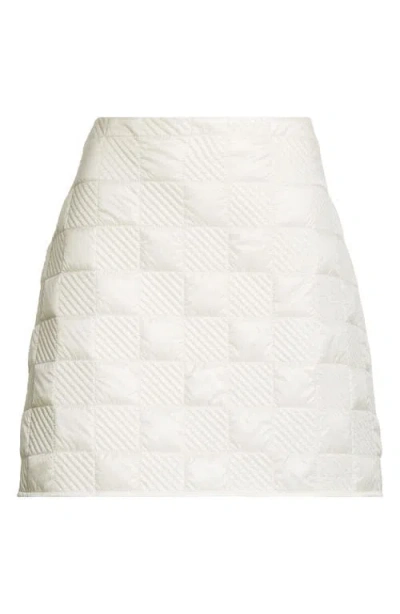 Moncler Quilted Nylon Miniskirt In Silk White