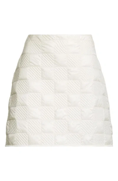 Moncler Women's Checkered Quilted Nylon Short Skirt In White