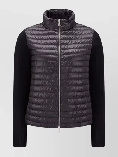 MONCLER QUILTED NYLON PADDED CARDIGAN WITH HIGH COLLAR