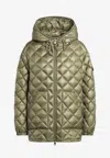 Moncler Quilted Nylon Zip-up Jacket In Green