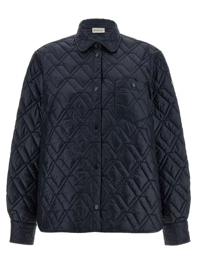 Moncler Quilted Overshirt Puffer Jackets Blue