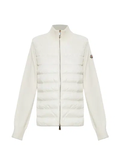 Moncler Quilted Padded Cardigan In White