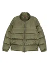 Moncler Quilted Padded Coat In Green