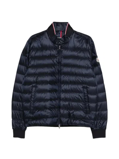Moncler Rigel Biker Quilted Nylon Jacket In Transparent