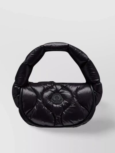 Moncler Quilted Padded Nylon Handle Bag In Black