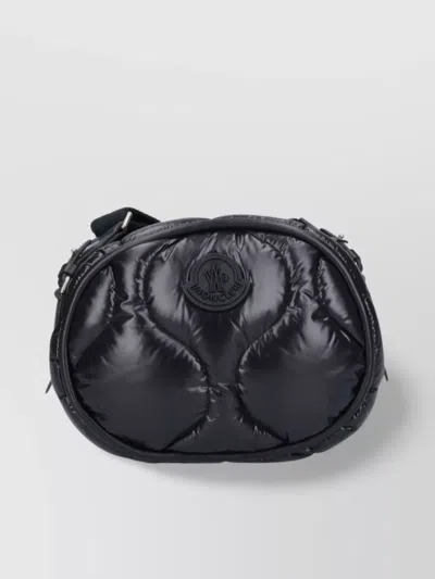 Moncler Quilted Padded Shoulder Bag Adjustable Strap In Grey