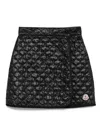 Moncler Padded Mini Skirt With Checked Quilting In Black