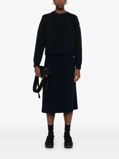Moncler Quilted-panel Cardigan In Black