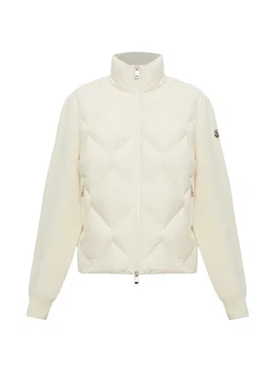 Moncler Wool And Cashmere Blend Padded Jacket In Neutral