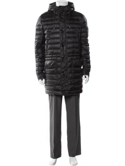 Pre-owned Moncler Quilted Pattern Goose Down Parka In Gray