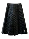 Moncler Quilted Pleated Midi Skirt In Black
