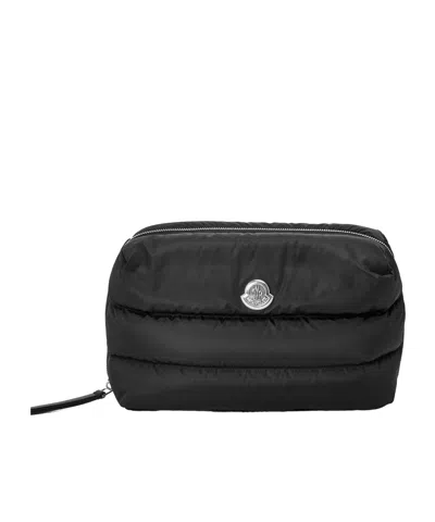 Moncler Quilted Puffer Cosmetic Pouch In Black