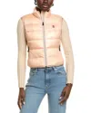 Moncler Quilted Puffer Down Vest In Pink