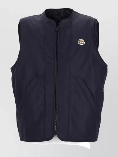 Moncler Quilted Puffer Jacket In Blue