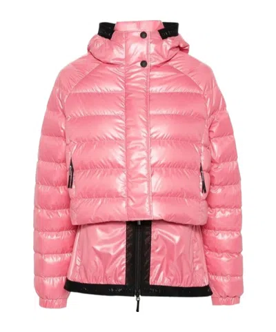 Moncler Quilted Puffer Jacket In Pink