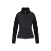 Moncler Quilted Ribbed Collar Long Sleeves Jacket In Black