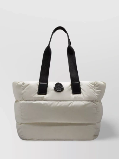 Moncler Quilted Ribbon Handle Tote Bag In Grey