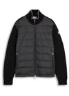 Moncler Padded Cotton Cardigan In Black