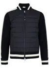 MONCLER QUILTED SHELL AND KNITTED CARDIGAN