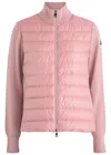 Moncler Puffer Front Down Wool Jacket In Pink