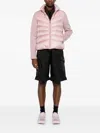 Moncler Nylon Down Cardigan In Pink