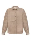 Moncler Quilted Shirt Jacket In Neutral