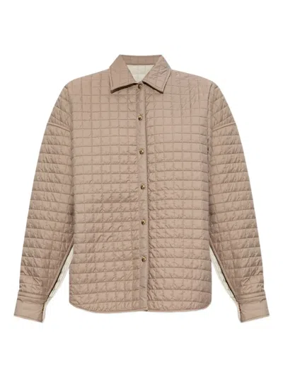 Moncler Quilted Shirt Jacket In Neutral