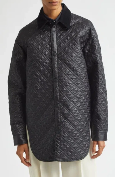 Moncler Quilted Shirt Jacket In Black