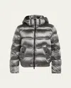 Moncler Quilted Short Down Jacket In Gray