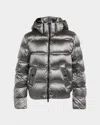 Moncler Quilted Short Down Jacket In Gray