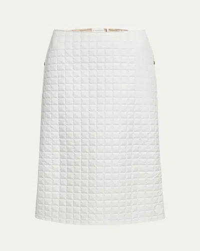 Moncler Quilted Side-snap Skirt In Sand