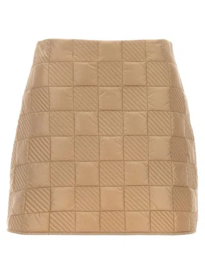 Moncler Quilted Skirt In Cream