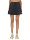 Moncler Quilted Black Skirt With Flared Silhouette In Black