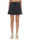 Moncler Minigonna In Nylon Blu Notte Donna In Blue