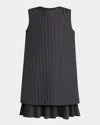 Moncler Quilted Sleeveless Shift Dress In Black