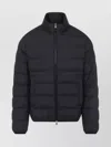 Moncler Quilted Tech Fabric Jacket With Elastic Cuffs In Black