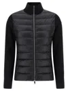Moncler Quilted Vest-style Cardigan With High Neck And Feather Padding In Black
