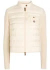 Moncler Quilted Wool And Cashmere-blend Cardigan In Neutral