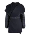Moncler Quilted Wool Cape Coat In Black
