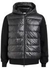 Moncler Quilted Shell-panelled Virgin Wool And Cashmere-blend Down Jacket In Black