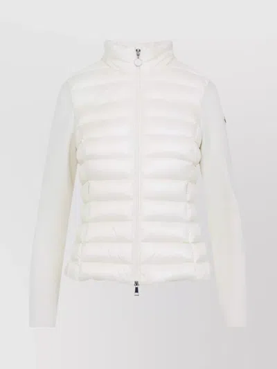 Moncler Quilted Wool Jacket Feather Insert In White