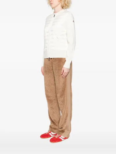 Moncler Quilted Wool Jacket In Neutral