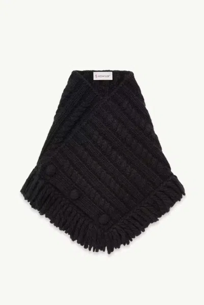 Moncler Quilted Wool Scarf In Gray